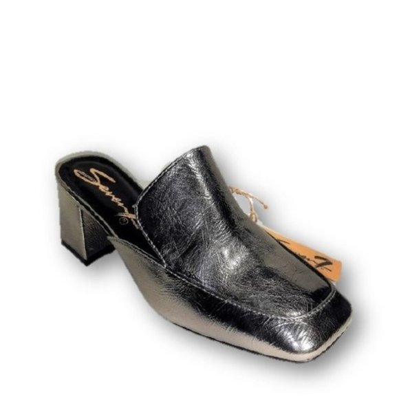 Seven7 Shoes - Seven 7 Women's Meghan Metallic Pewter Mule Slide Shoes Size 8 Medium New in Box